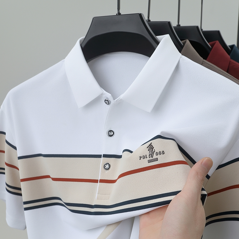 Polo Shirt Pique - High quality fashion striped short sleeve