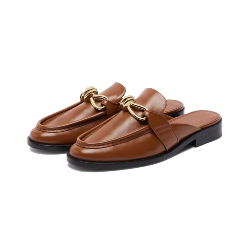 Espadrille Slip On - Metal Buckle Half Slippers For Women