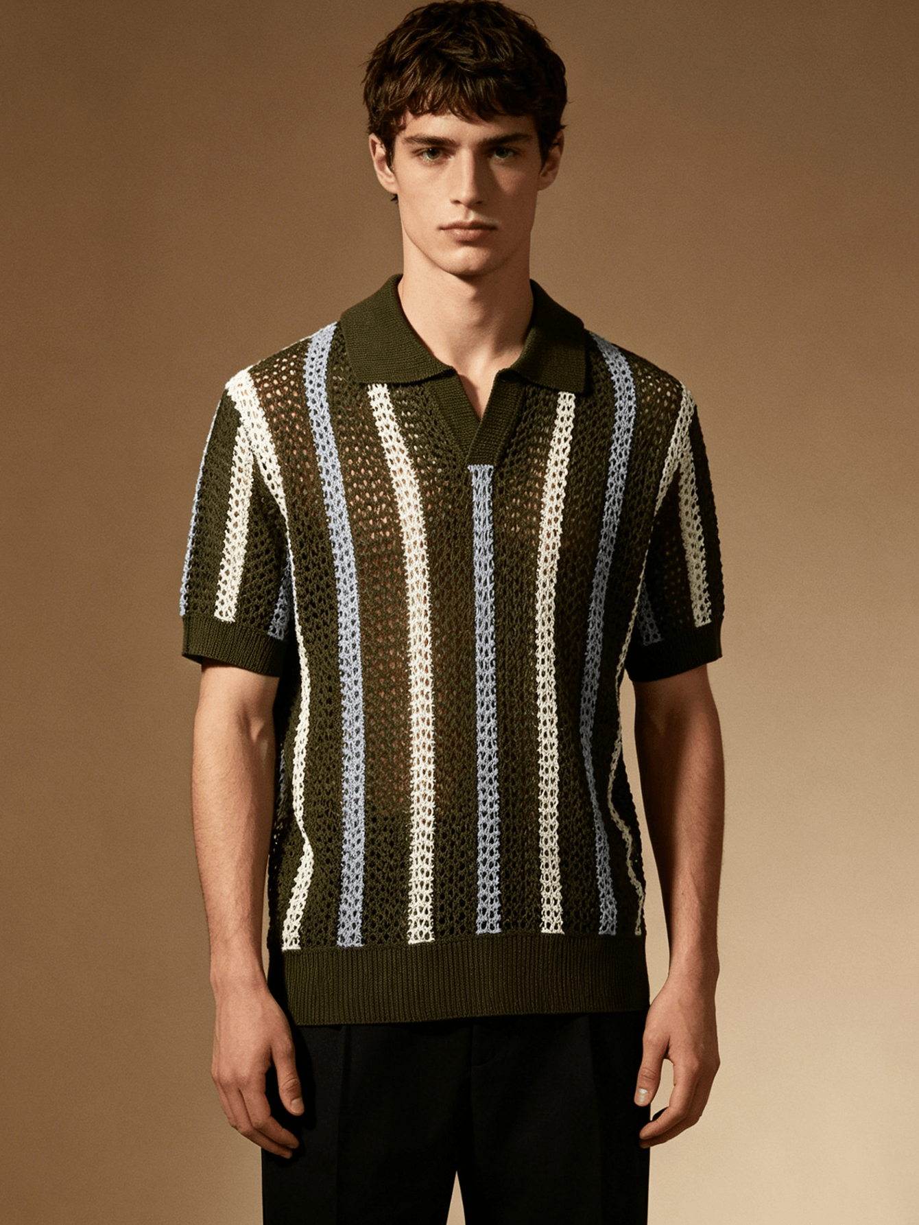 Polo Shirt Pique - Spring/Summer Breathable Open-Weave Men's Short-Sleeved Polo