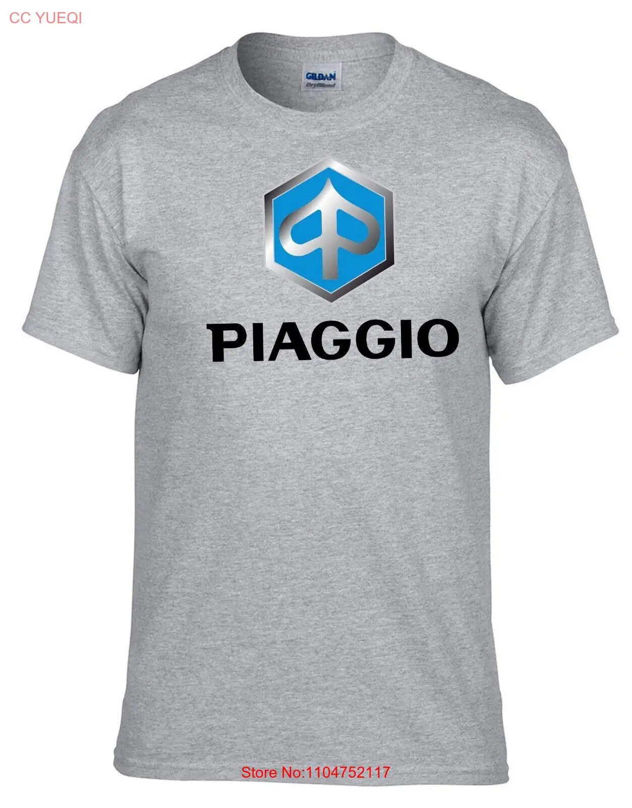 Tee Graphic Print - Piaggio Scooter Grey T Shirt 528_Grey