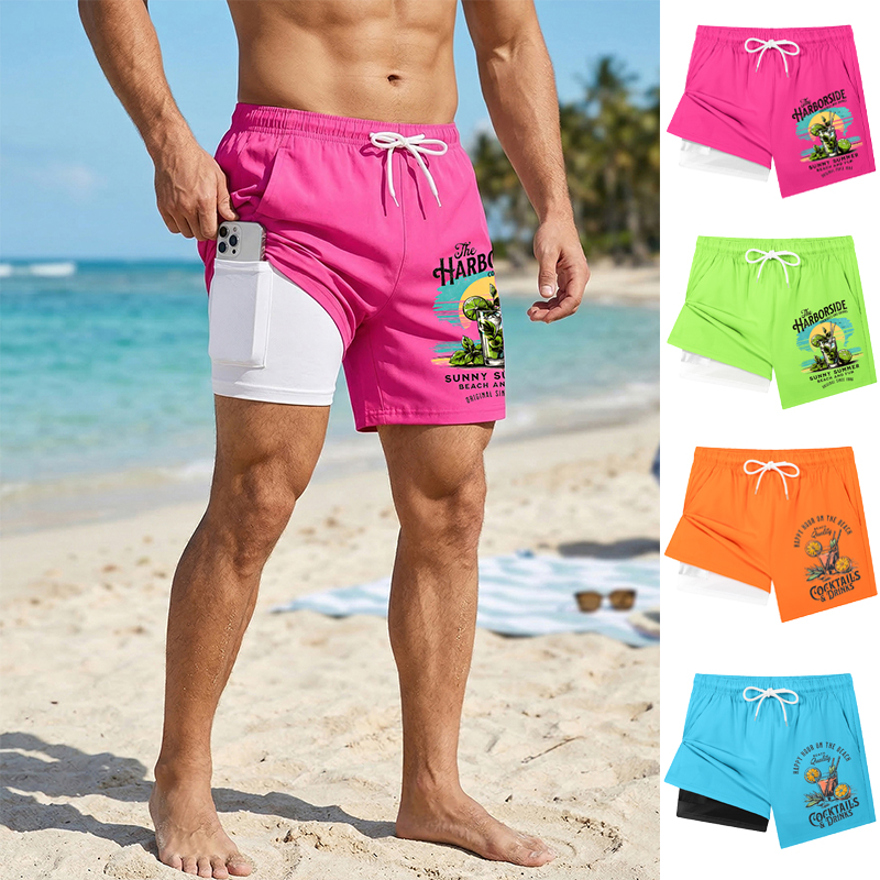 Cocktails Drinks Print 2 in 1  - Swim Trunk Quick Dry incelemesi ve fiyatı
