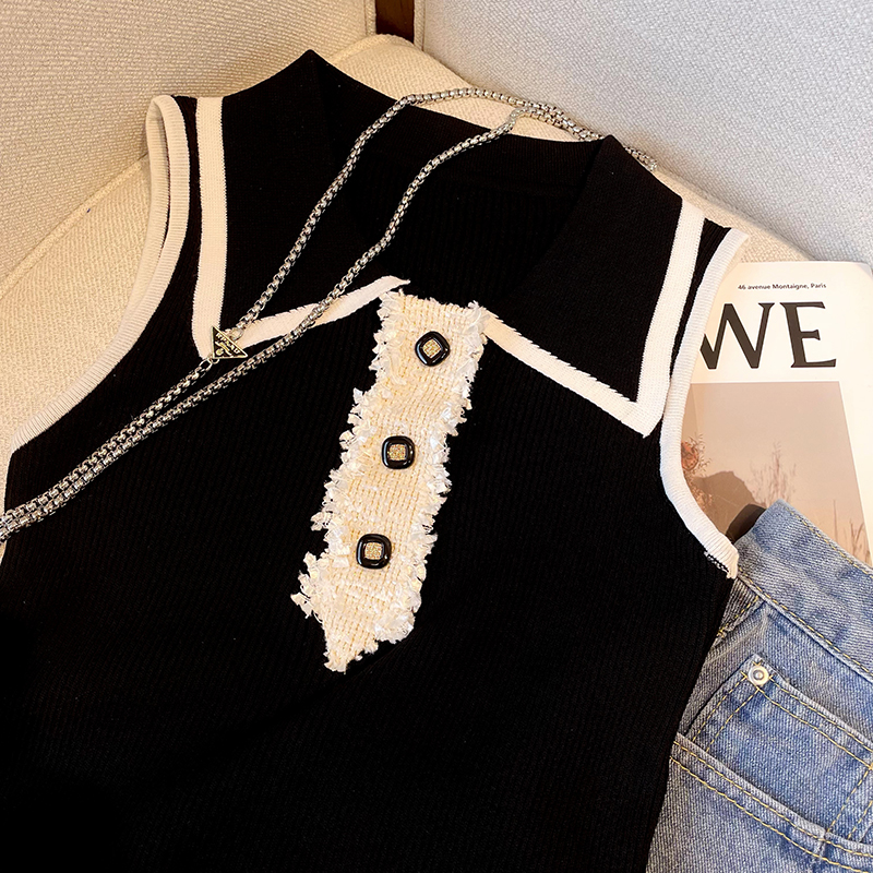 Slim Fit Knitted Vest Women's  - Shirt Camp Collar incelemesi ve fiyatı