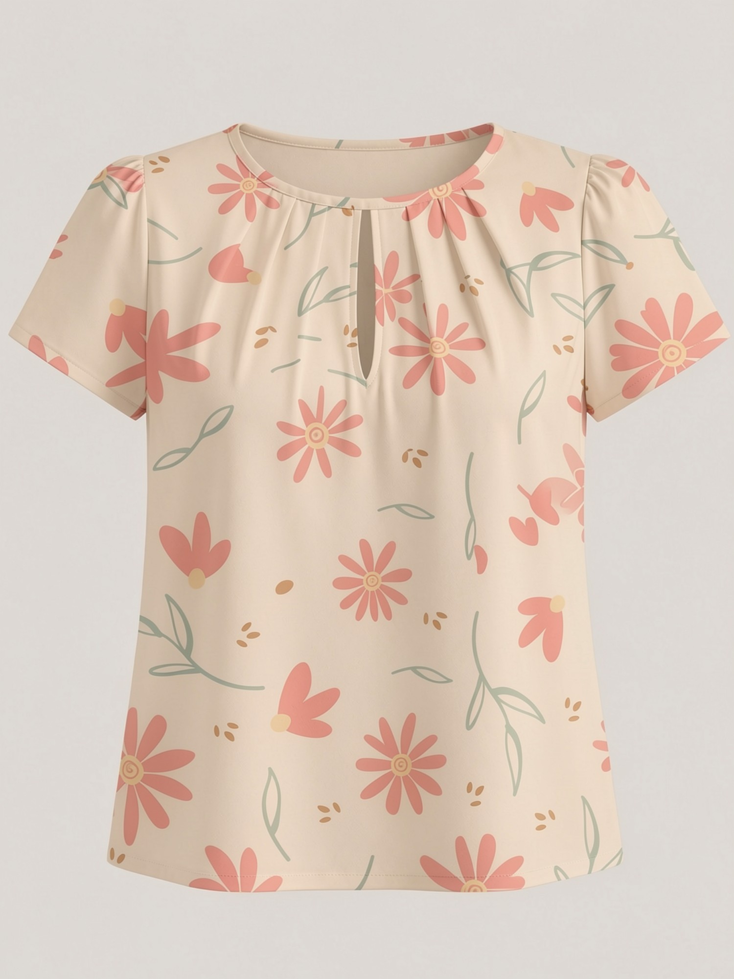 2026 New Women's Round Neck El - Resort Shirt Floral incelemesi ve fiyatı