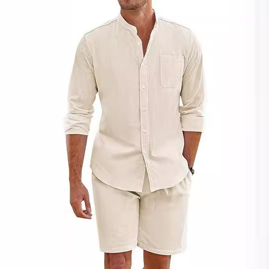 Simple Casual Men's Cotton Lin - Linen Shirt Breathable incelemesi ve fiyatı