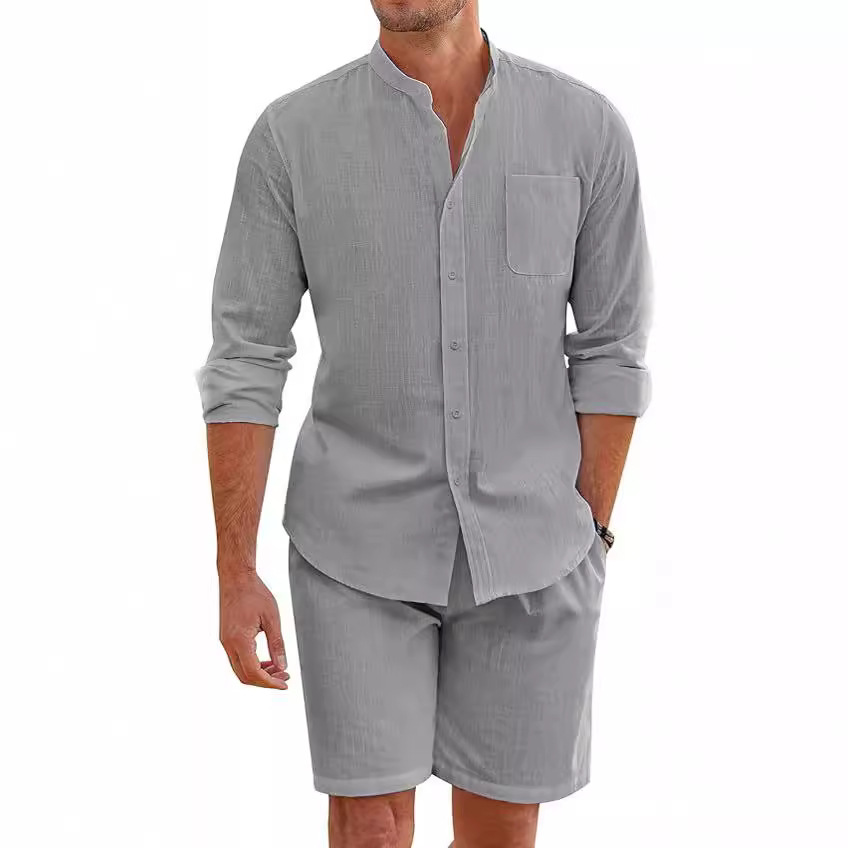Simple Casual Men's Cotton Lin - Linen Shirt Breathable incelemesi ve fiyatı