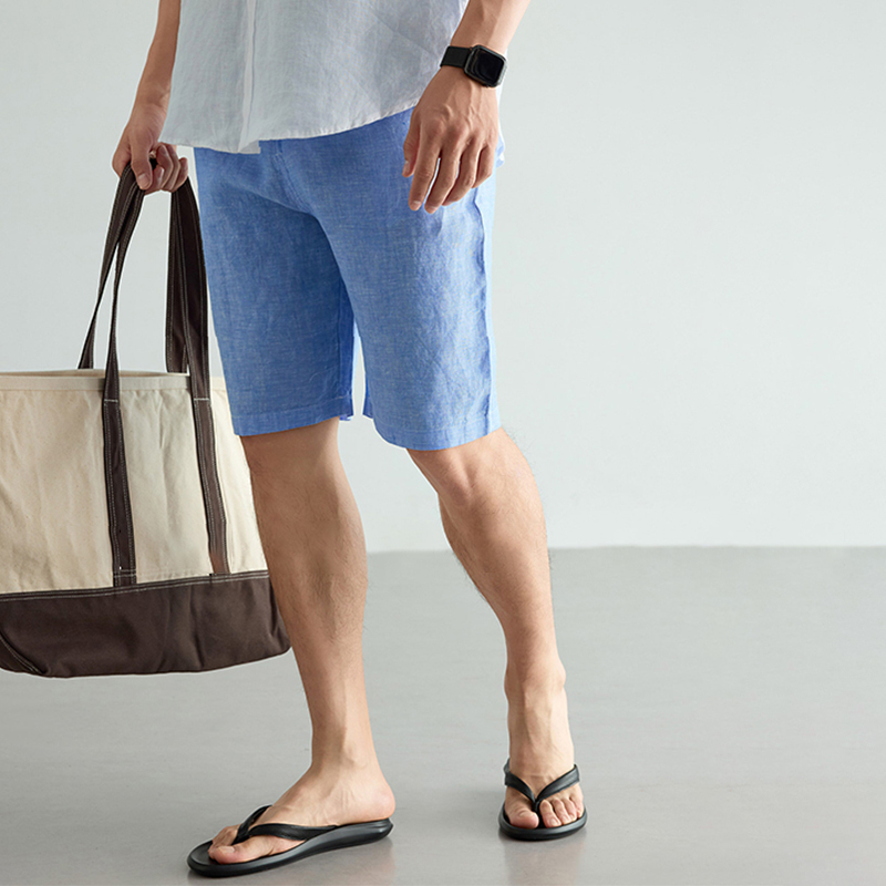 Men's Linen Cotton Shorts Summ - Short Linen Drawstring incelemesi ve fiyatı