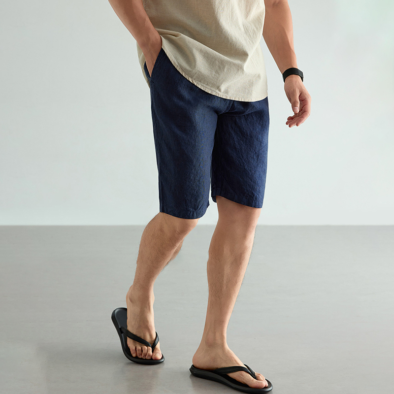 Men's Linen Cotton Shorts Summ - Short Linen Drawstring incelemesi ve fiyatı