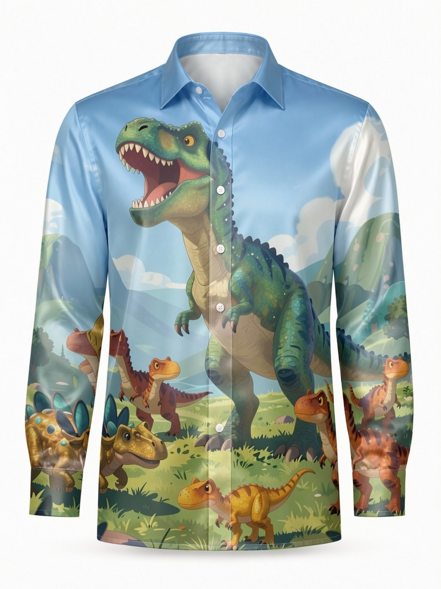 Mens Fashion Satin Long Sleeve - Resort Shirt Floral incelemesi ve fiyatı