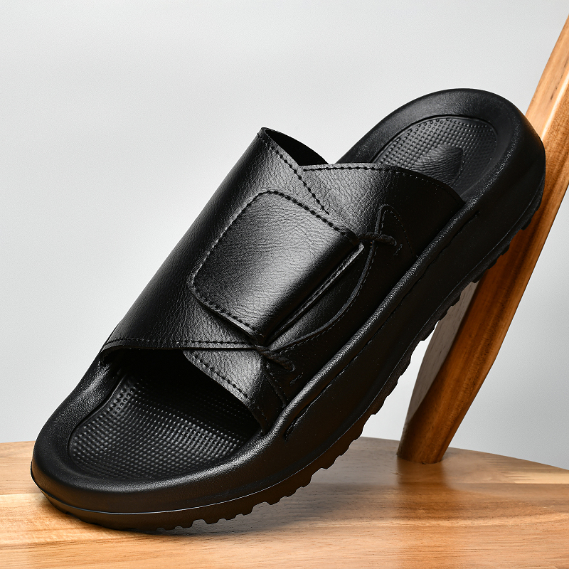 Leather Men's Slippers Slides  - Flip Flop Leather Men incelemesi ve fiyatı