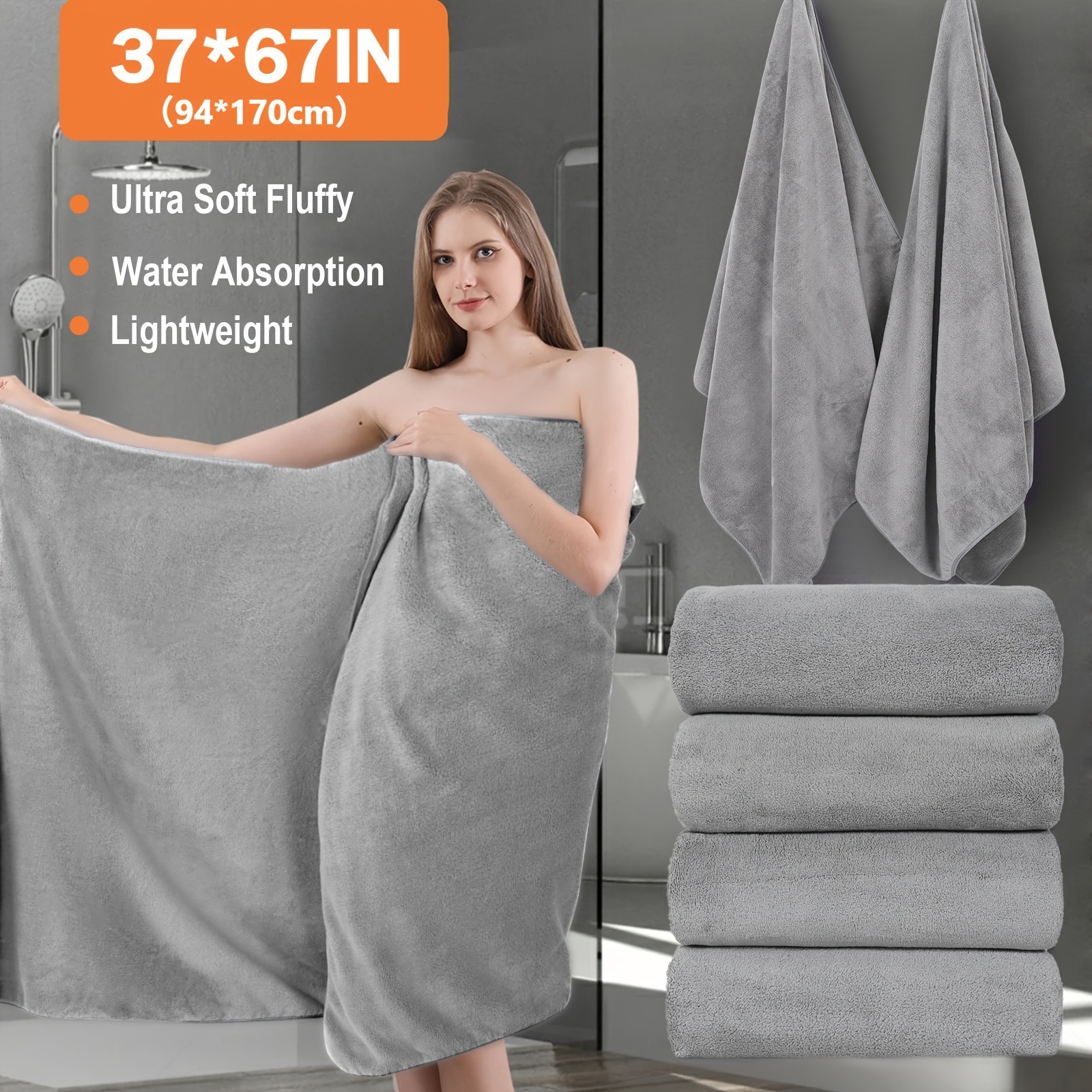 2/4pcs, Extra Large Bath Towel - Beach Towel Large incelemesi ve fiyatı