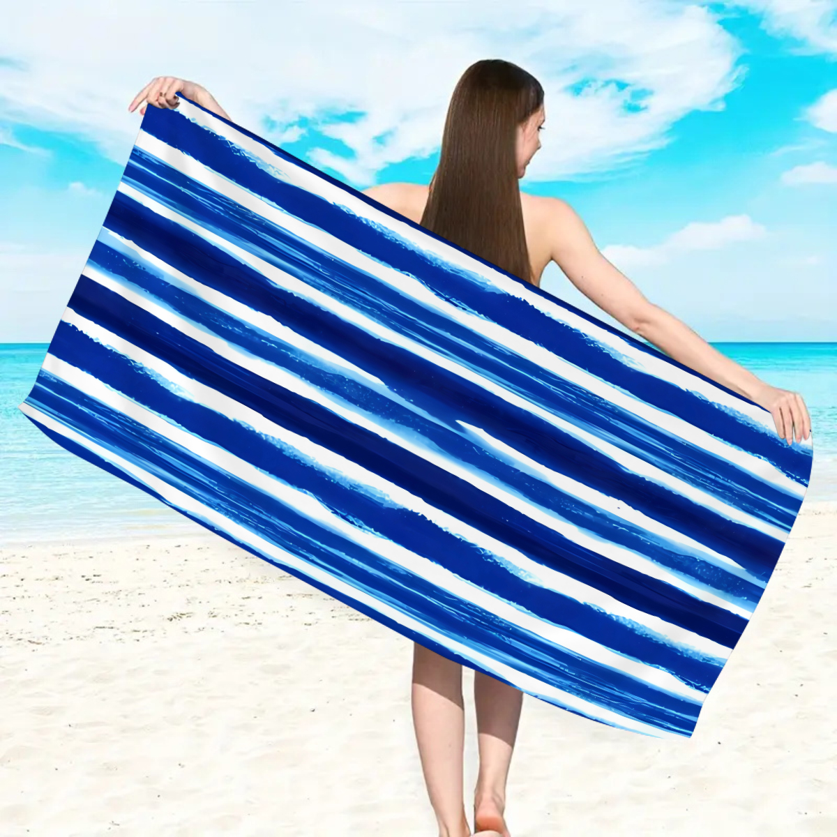 1pc fashionable colorful strip - Beach Towel Large incelemesi ve fiyatı