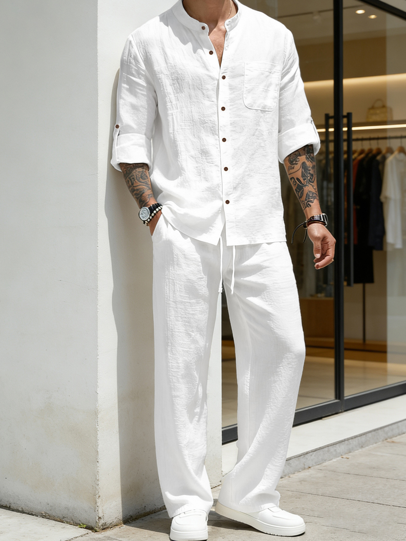 Suit Loose Linen Long Sleeve S - Linen Shirt Breathable incelemesi ve fiyatı