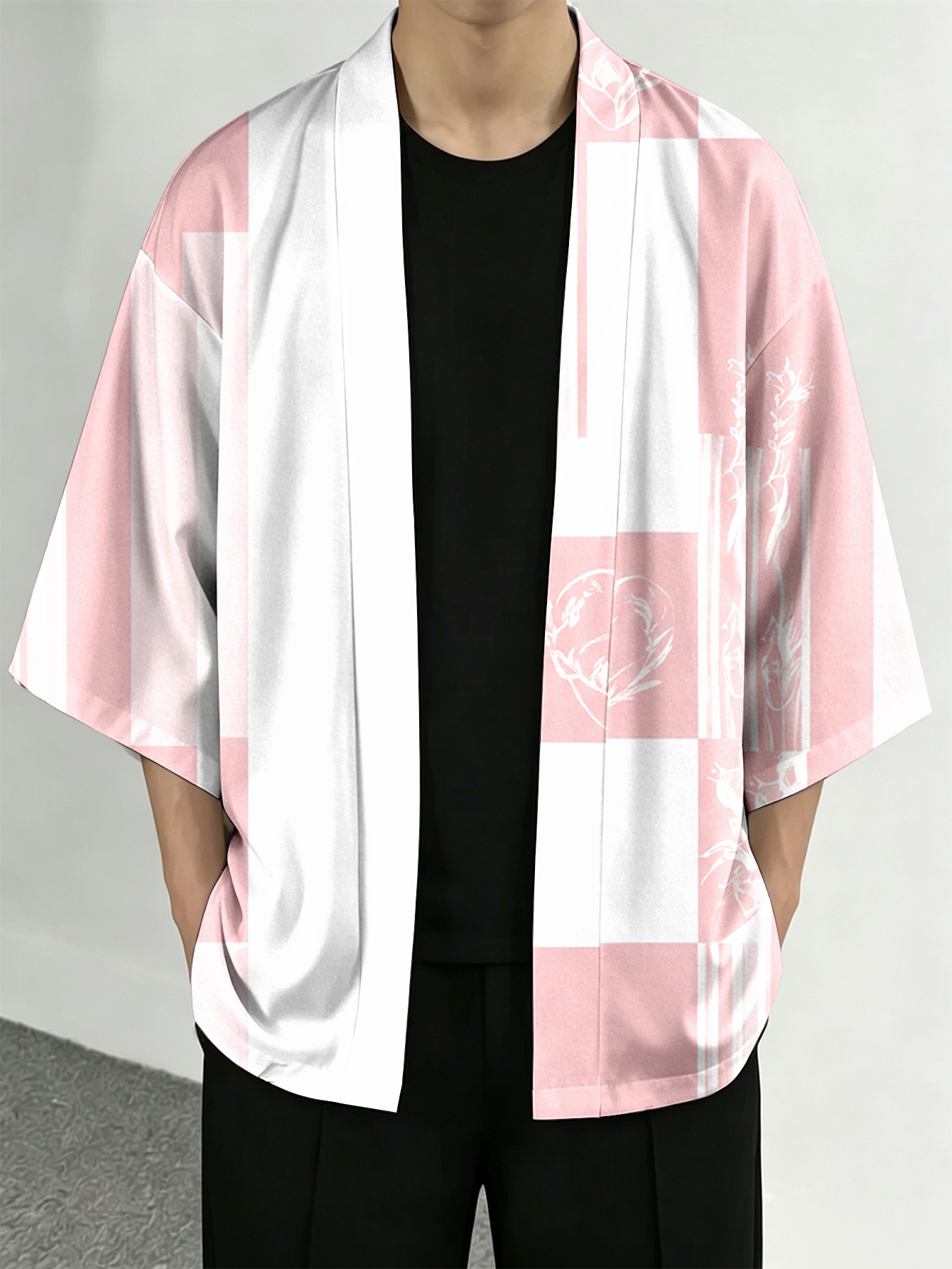 Men's casual top Pink and Whit - Resort Shirt Floral incelemesi ve fiyatı