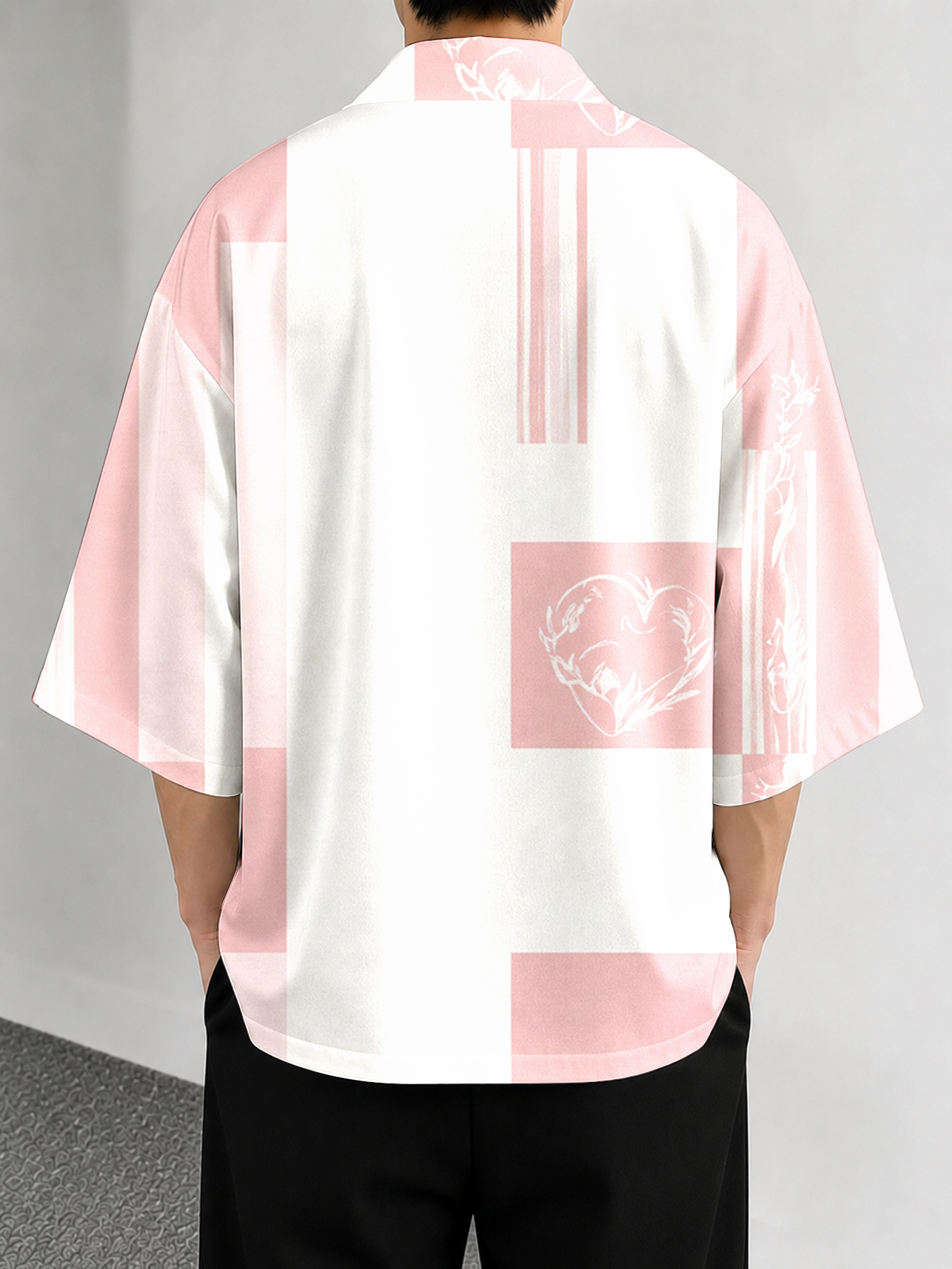 Men's casual top Pink and Whit - Resort Shirt Floral incelemesi ve fiyatı