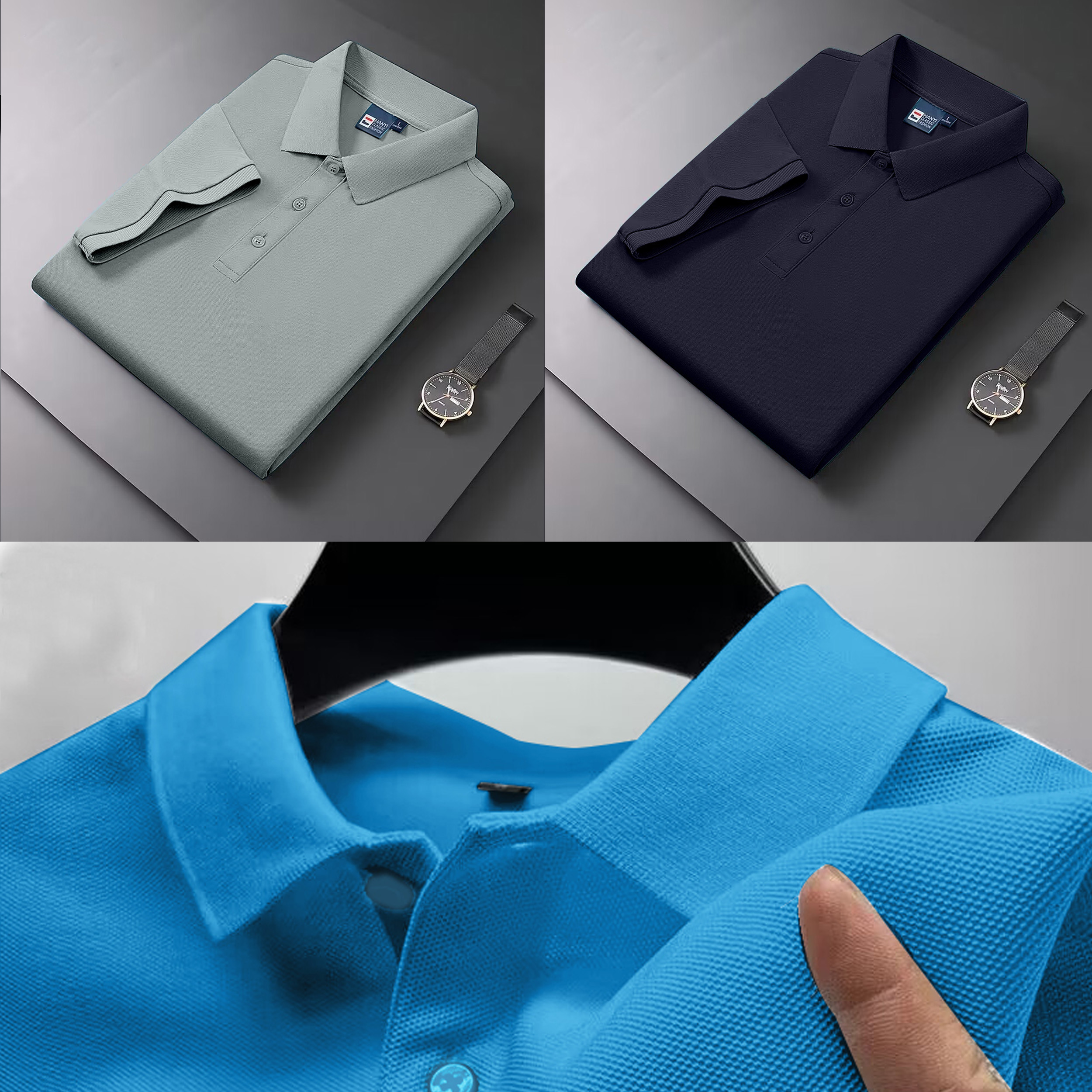 2025 New Men's Fashion Solid S - Polo Shirt Pique incelemesi ve fiyatı