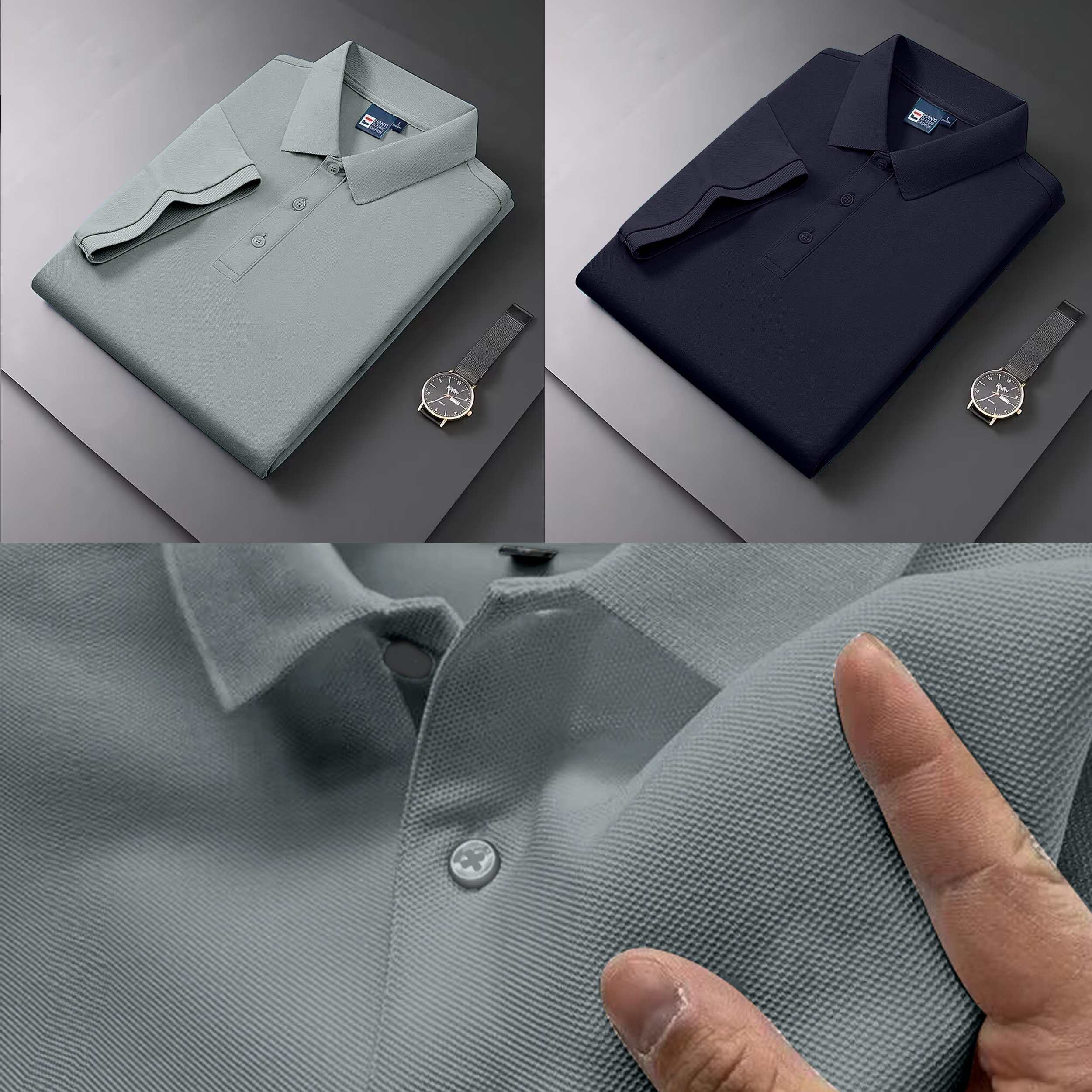 2025 New Men's Fashion Solid S - Polo Shirt Pique incelemesi ve fiyatı