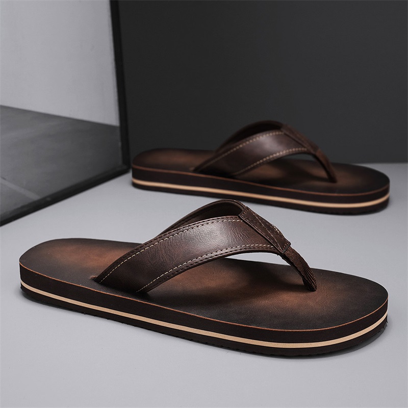 Men's Vintage Washed Faux Leat - Flip Flop Leather Men incelemesi ve fiyatı