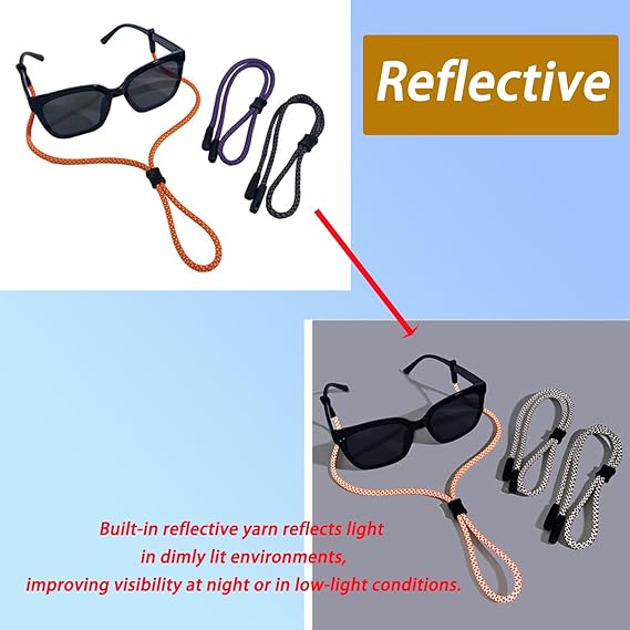 2 PCS Glasses Strap, Reflectiv - Sunglass Retainer Cord incelemesi ve fiyatı