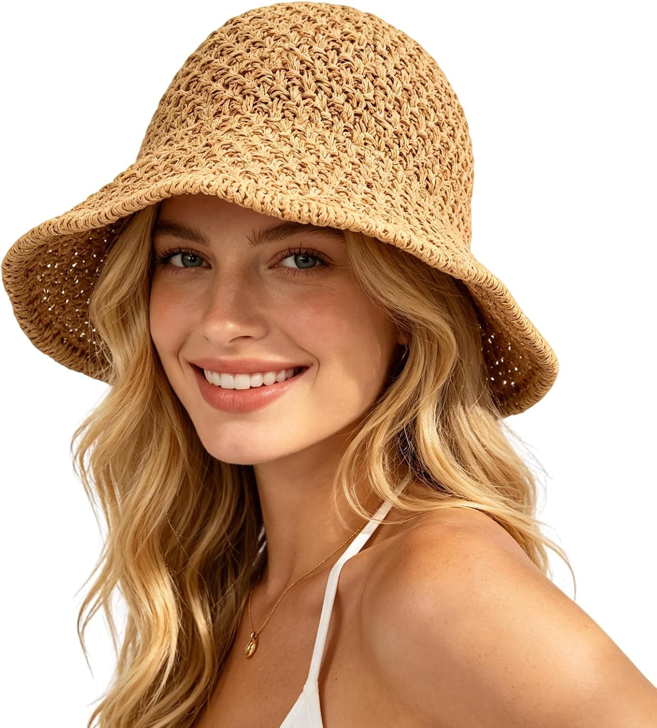 Sun Hat for Women Summer Straw - Bucket Hat Straw incelemesi ve fiyatı