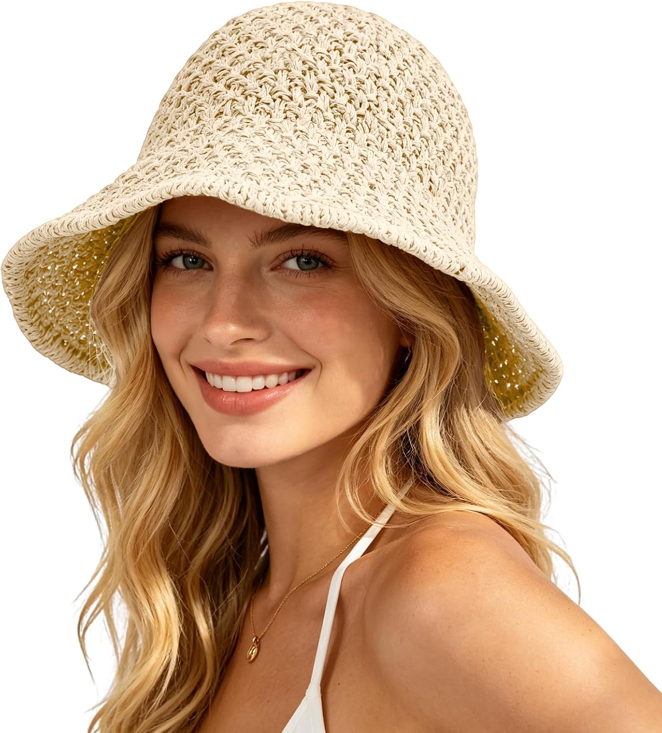 Sun Hat for Women Summer Straw - Bucket Hat Straw incelemesi ve fiyatı