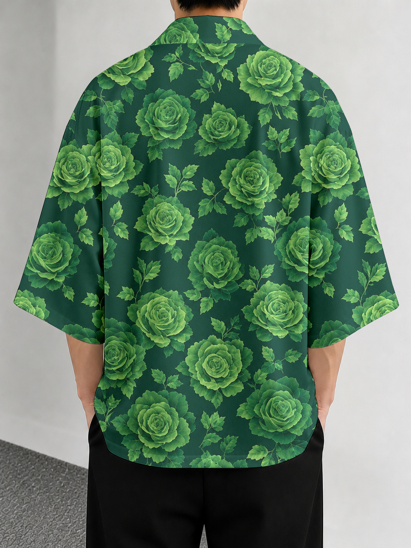 Men's casual top Green Rose Le - Resort Shirt Floral incelemesi ve fiyatı