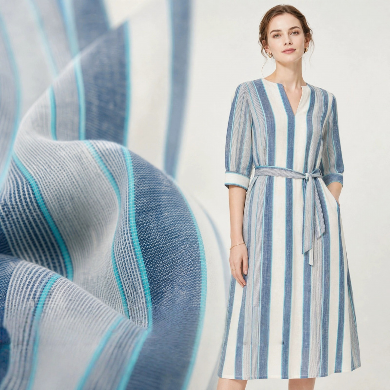 Fresh and artistic Blue and wh - Linen Shirt Breathable incelemesi ve fiyatı